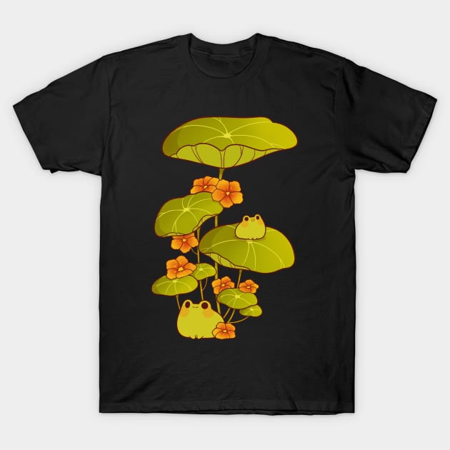 Froggies in a watercress plant T-Shirt by Rihnlin